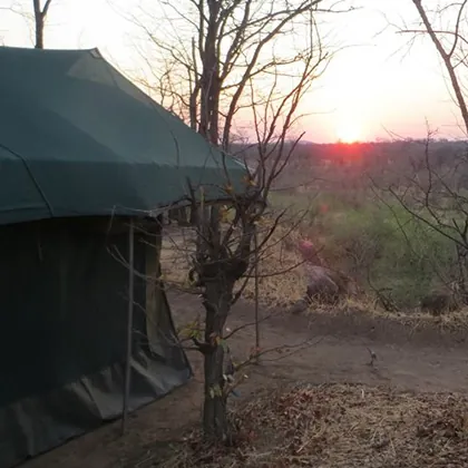 Sunset at a Hwange bush camp