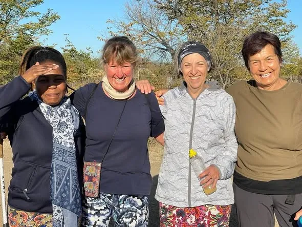 Walkers at the end of a day on the Msuna walk